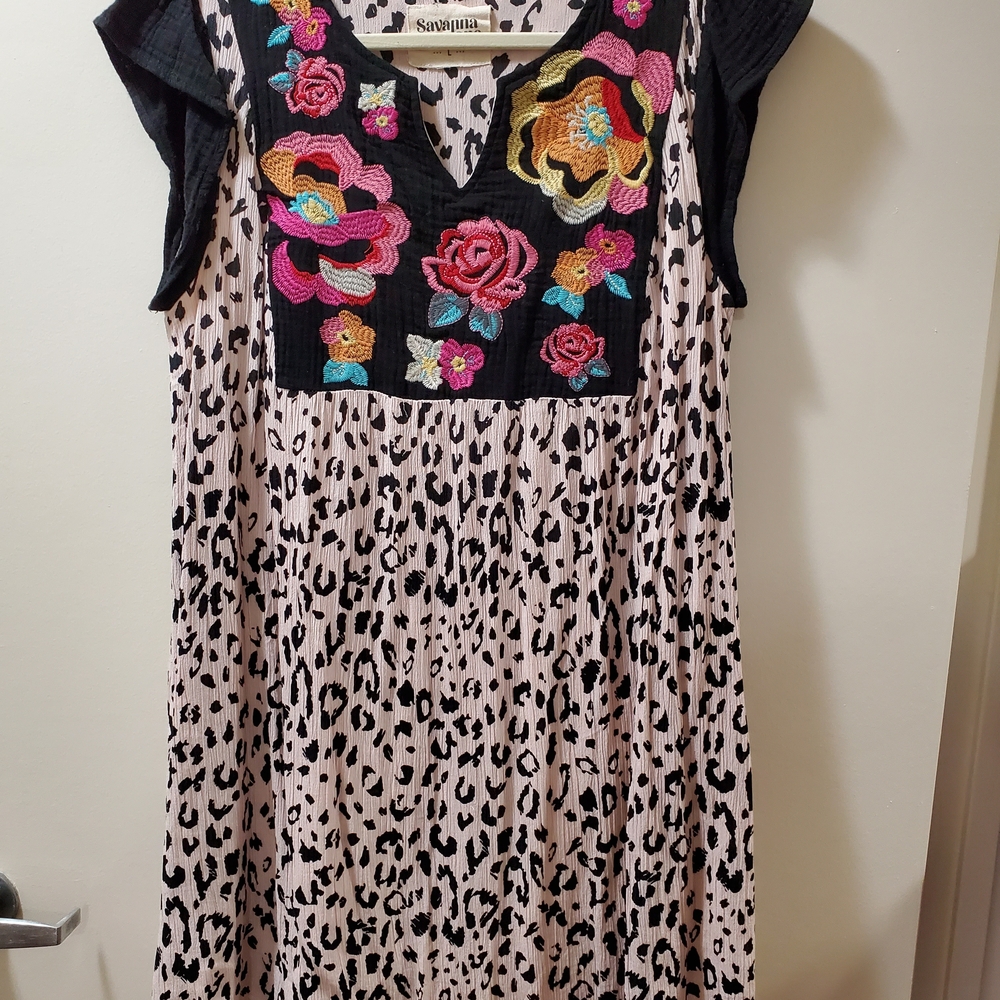 Savanna Jane Black and Pink Floral Kids Dress